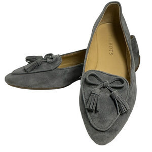Talbots Gray Suede Tassel Loafer Flats Leather Women’s Size 5